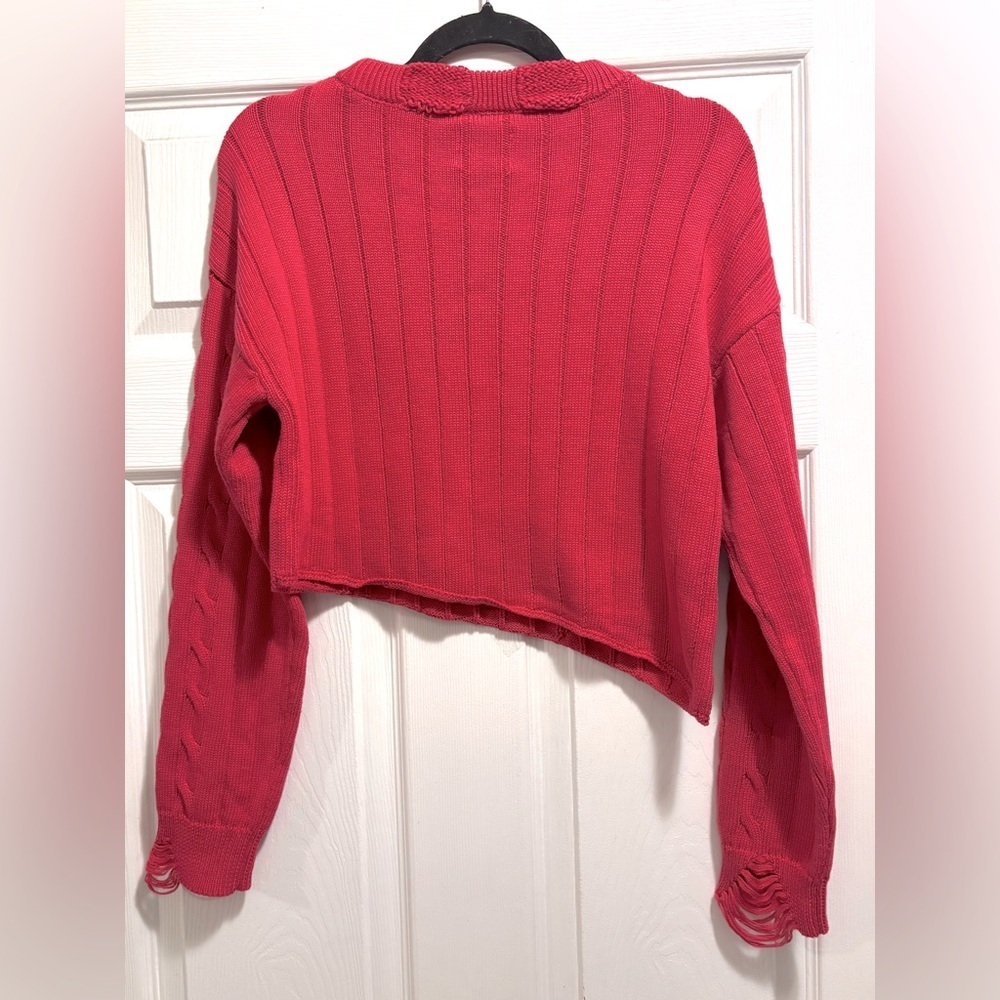 BDG Urban Outfitters Emmett Cable Knit Asymmetric Pullover Sweater Size Medium - Picture 8 of 12